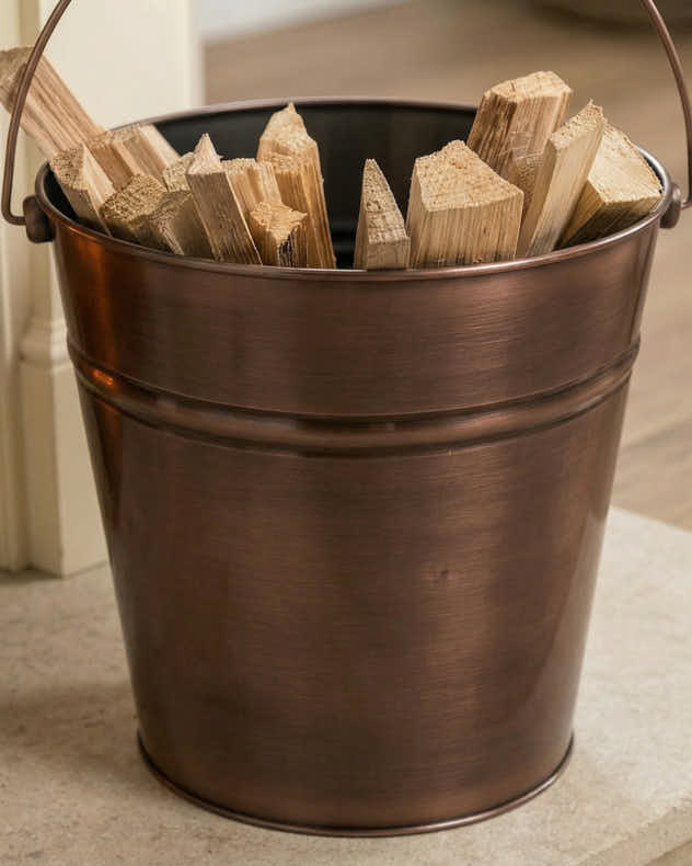 Brushed Copper Kindling Bucket - Image 4