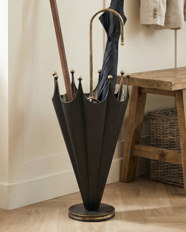 Black & Gold Umbrella Stand