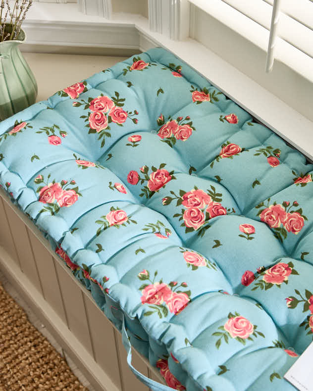 Blue Rose Indoor Bench Cushion - Image 2