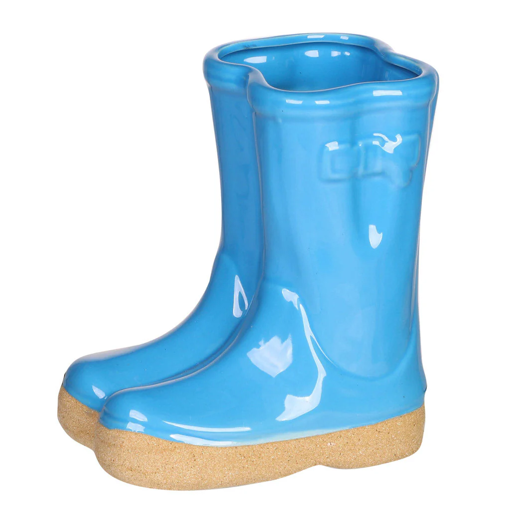 Personalised Bright Blue Welly Boot Plant Pot - Image 5
