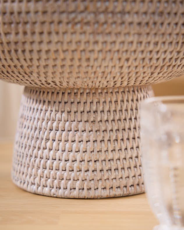 White Rattan Fruit Bowl - Image 3