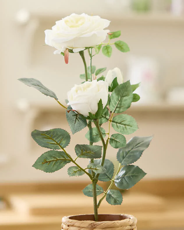 Faux Garden Rose Spray - Image 4