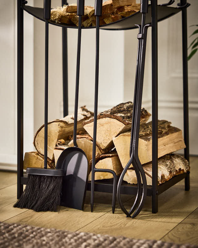 Fire Tools Set with Log Storage - Image 4