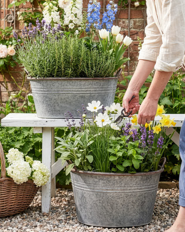 Galvanised Tub Planter - Image 6