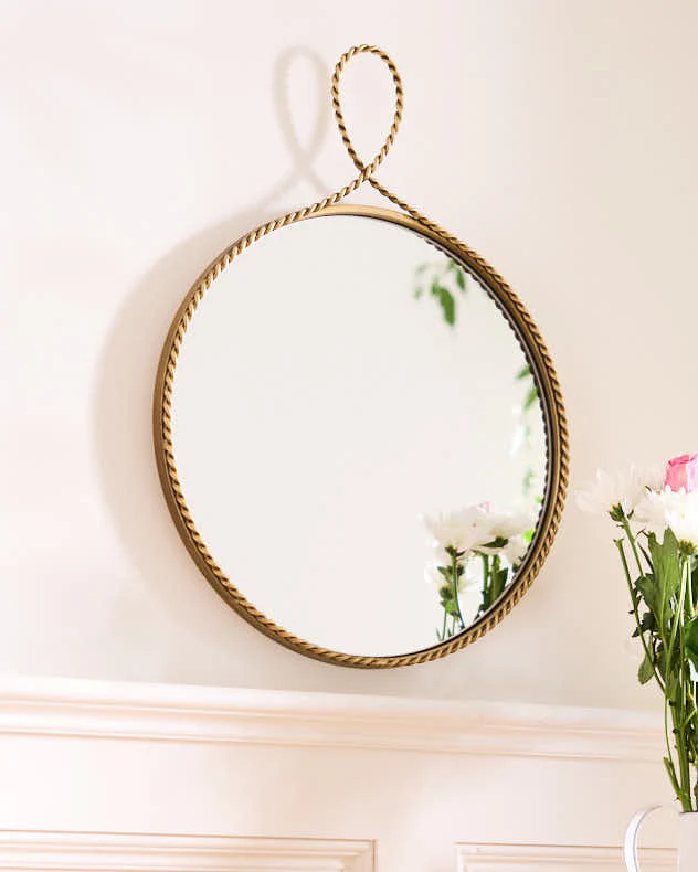 Gold Braided Edge Mirror 40cm