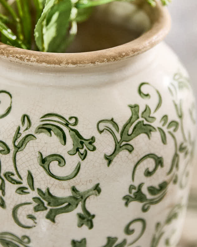Irina Green Botanical Urn Vase - Image 6