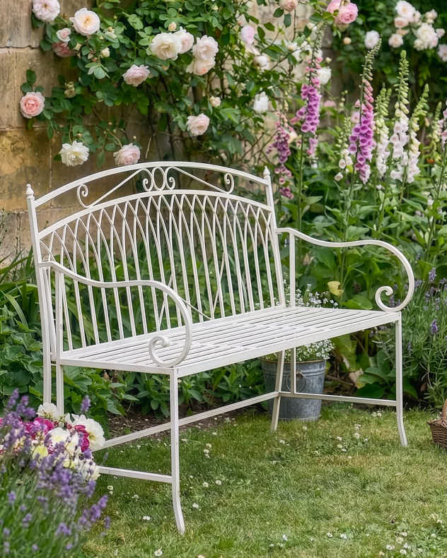 Cream Arched Companion Seat Bench - Image 3
