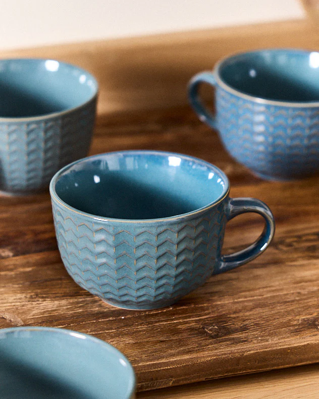 Wythe Large Blue Stoneware Mug - Image 5