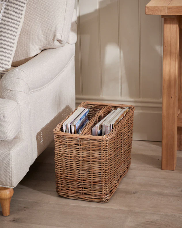 Large Wicker Magazine Basket - Image 3