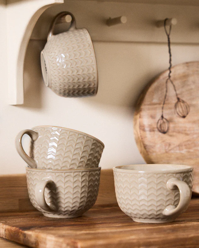 Wythe Large Beige Stoneware Mug - Image 5