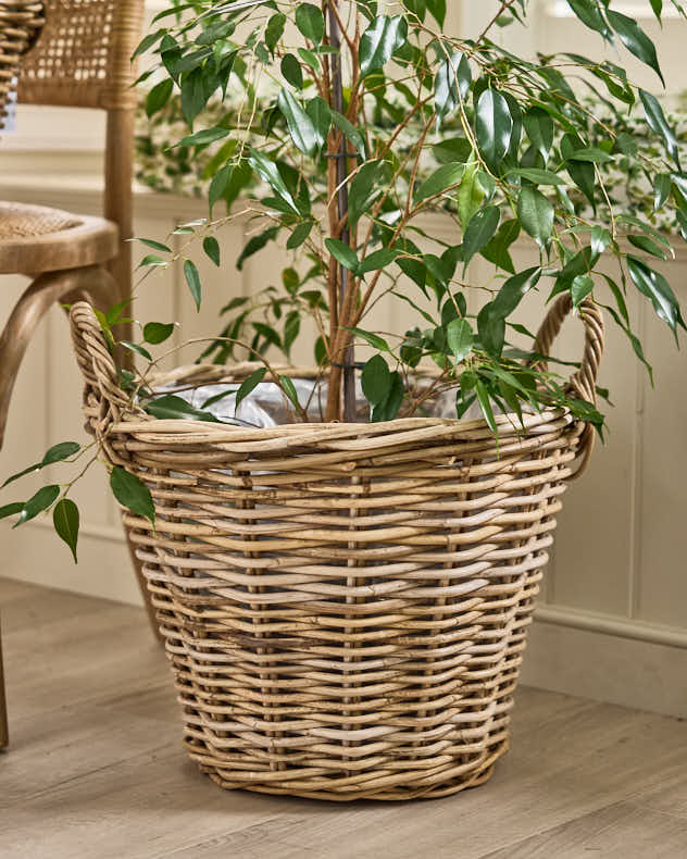 Lined Wicker Planter Baskets with Handles - Image 8