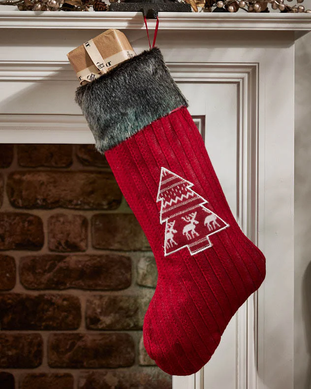 Red Nordic Christmas Stockings - Image 2