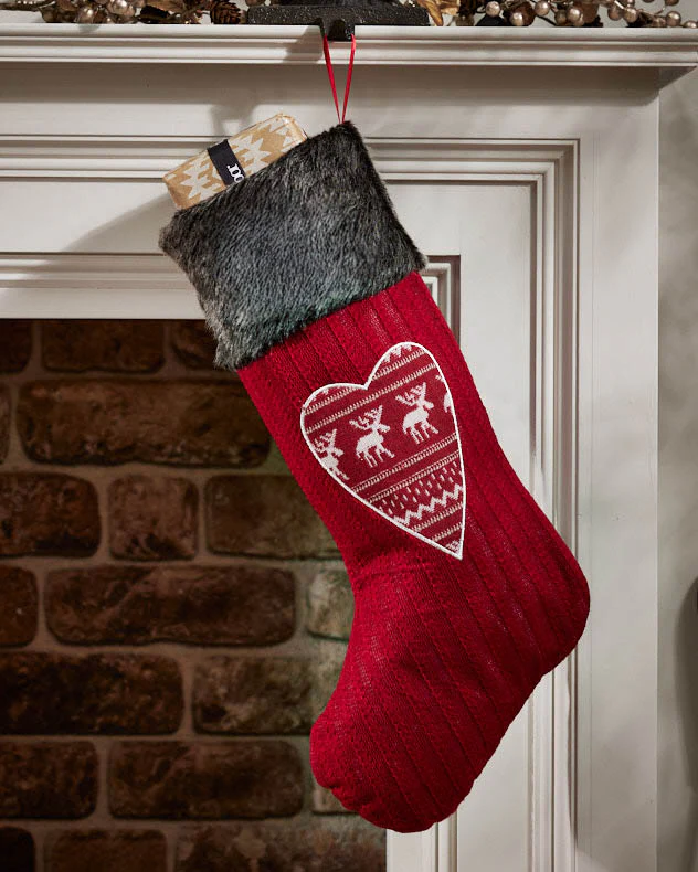 Red Nordic Christmas Stockings - Image 4
