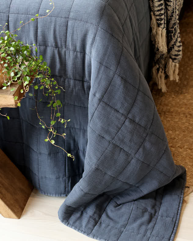 Midnight Blue Soft Quilted Throw - Image 3
