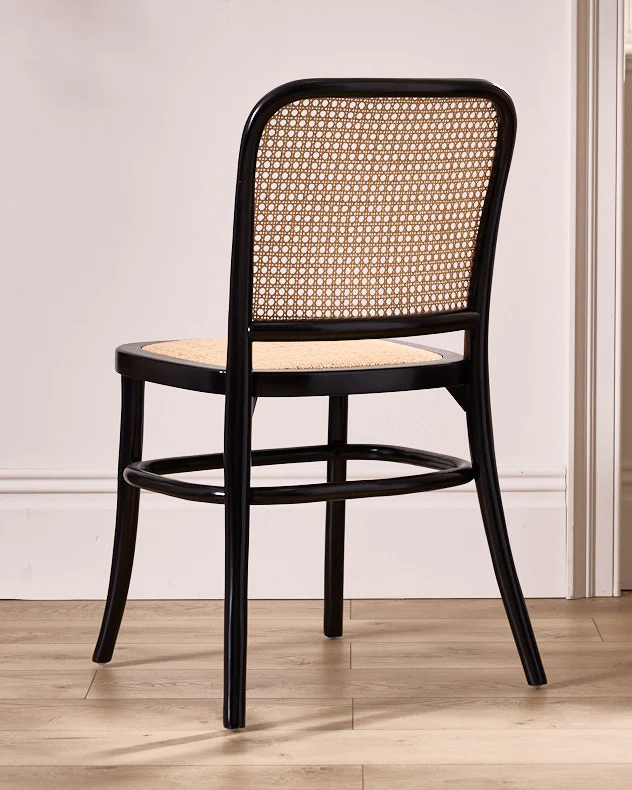 Set of 2 Noir Rattan Dining Chairs - Image 7