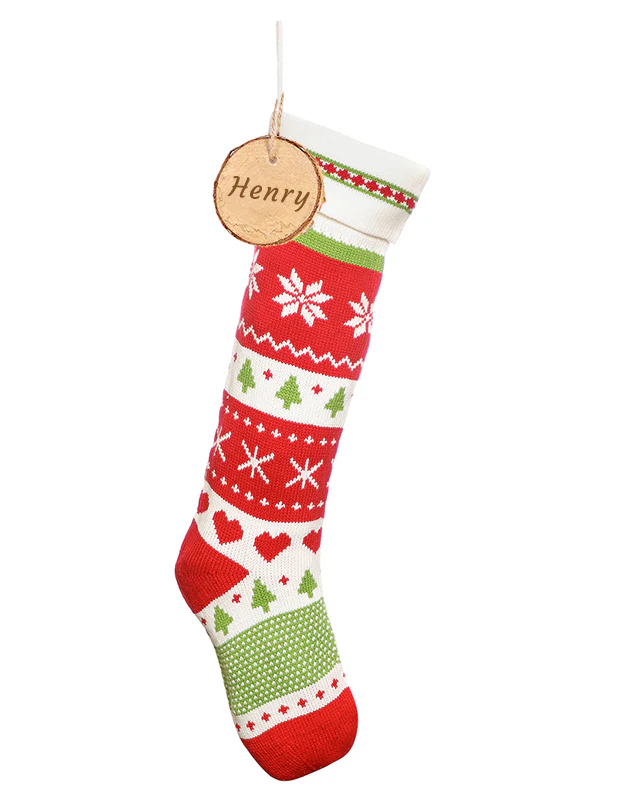 Personalised Fair Isle Knitted Christmas Stocking - Image 4