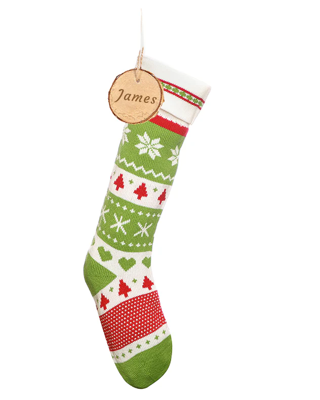 Personalised Fair Isle Knitted Christmas Stocking - Image 5