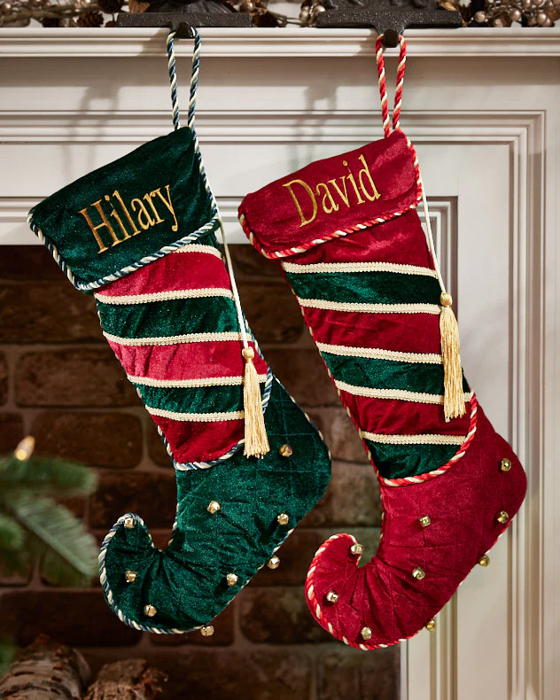 Personalised Jingle Bell Green Christmas Stocking - Image 4