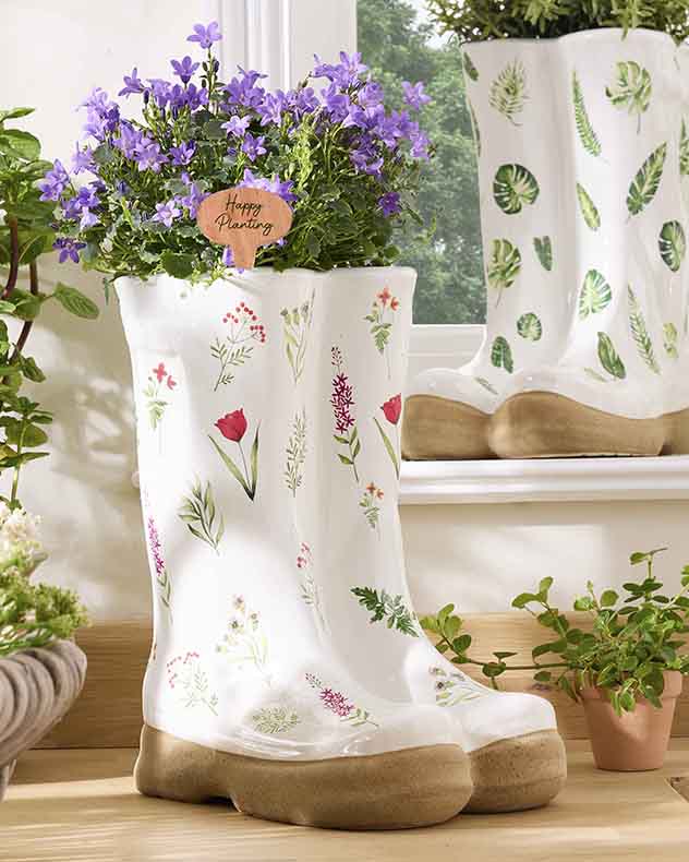 Personalised Patterned Welly Boots Planters - Image 2