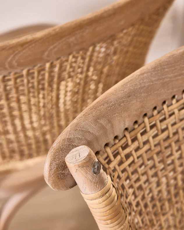 Set of 2 Wicker Dining Chairs - Image 3