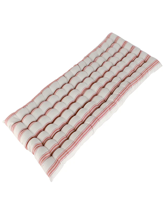 Red Stripe Quilted Bench Cushion - Image 6