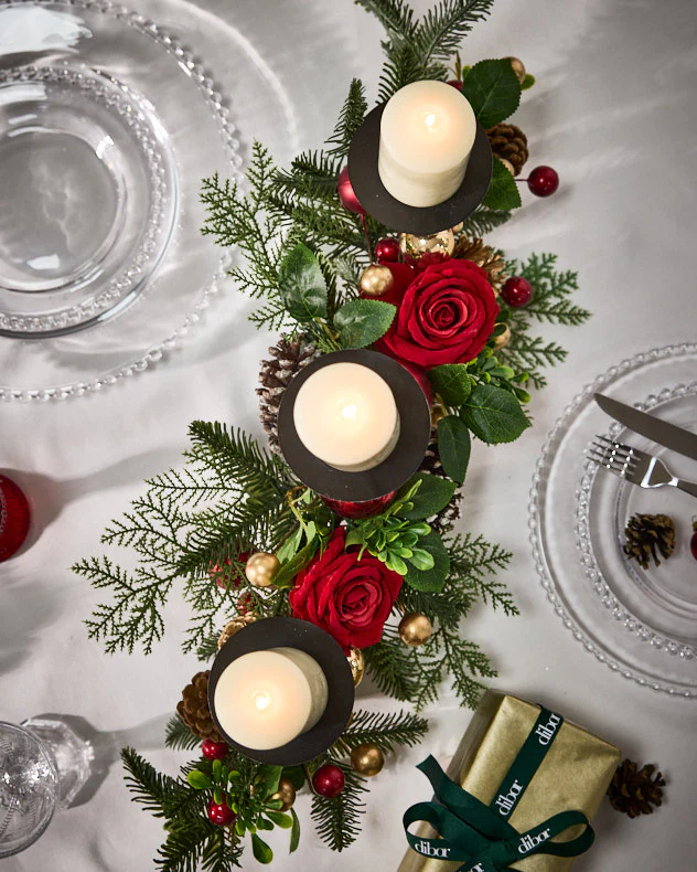 Rosebrook Pine Triple Pillar Candle Holder - Image 5