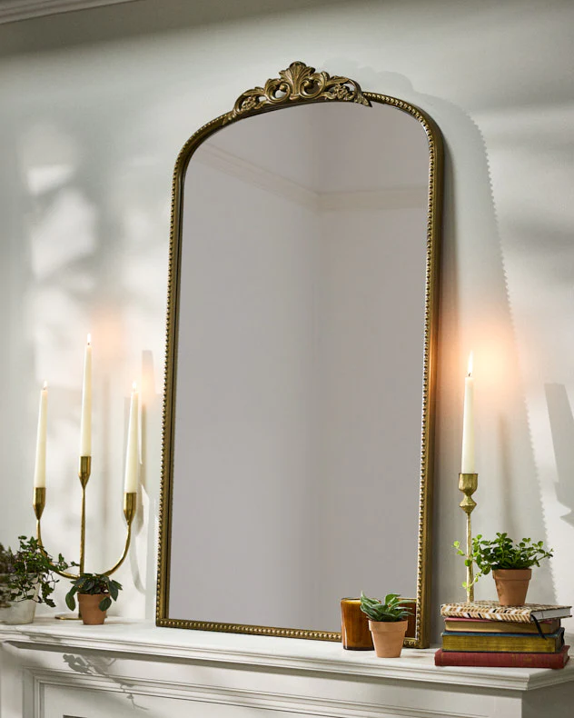 Rozier Gold Ornate Arch Mirror 106cm x 61cm - Image 3