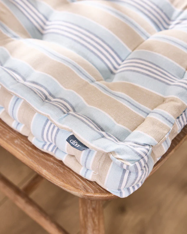 Set of Blue Stripe Seat Cushions - Image 4