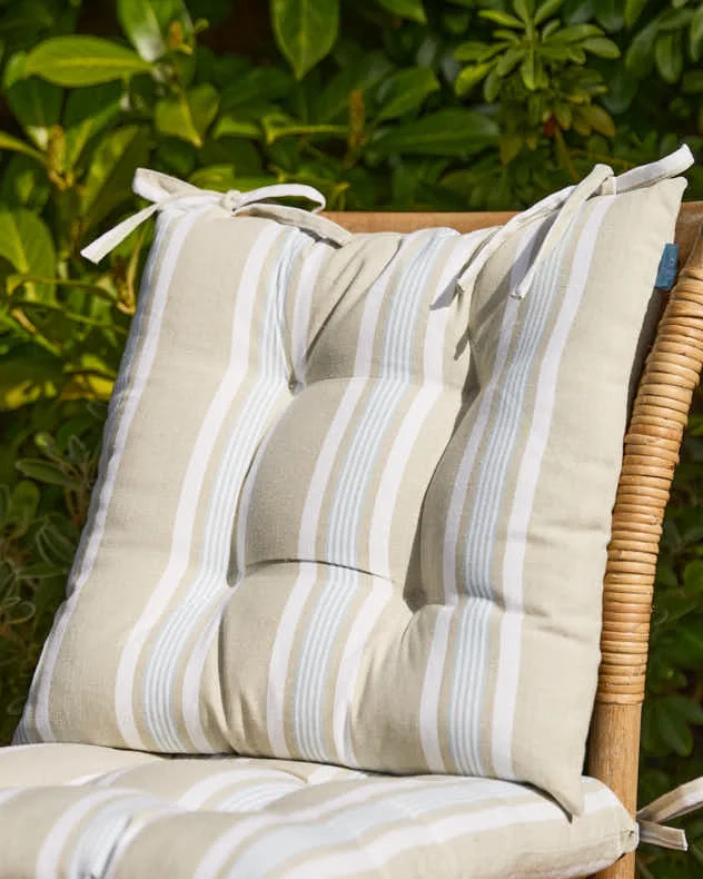 Set of Blue Striped Seat Pads - Image 3