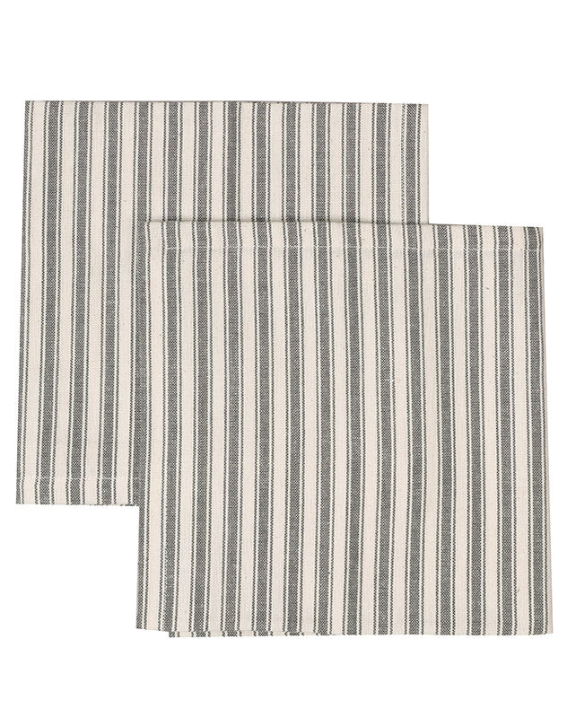 Set of 2 Grey Stripe Fabric Napkins - Image 2