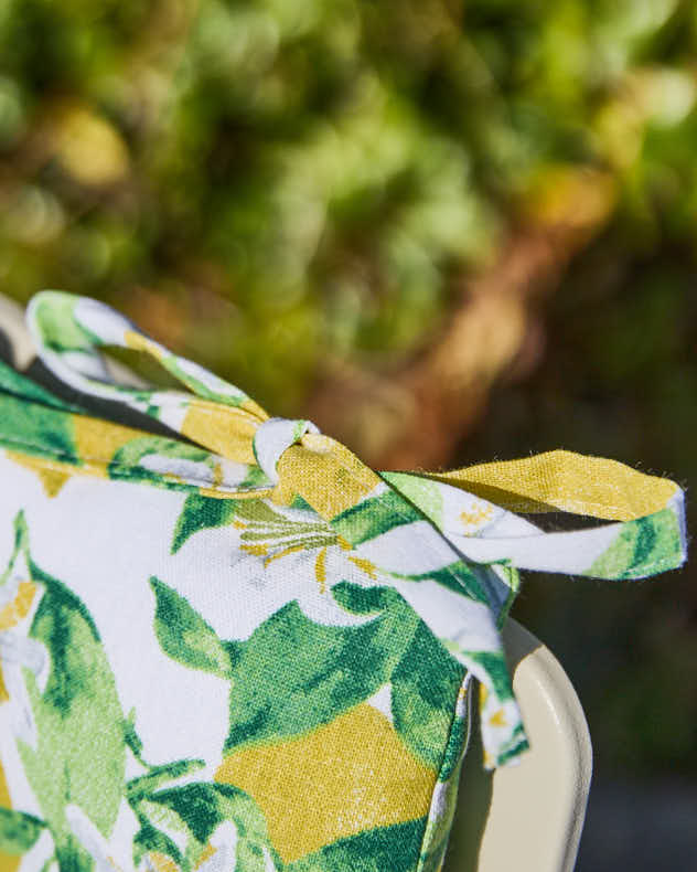 Set Of 2 Lemon Patterned Outdoor Seat Pads - Image 4