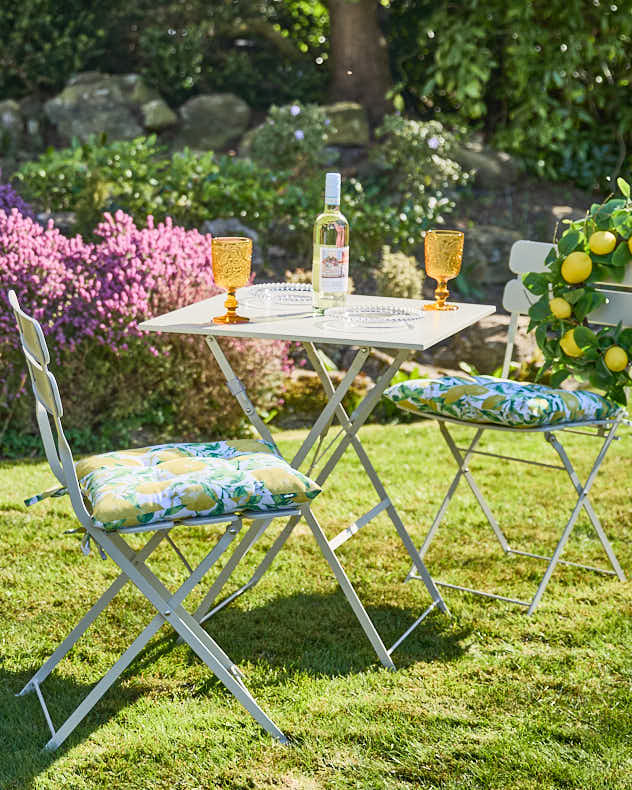 Set Of 2 Lemon Patterned Outdoor Seat Pads - Image 6