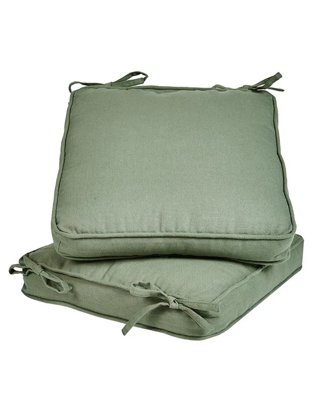 Set of 2 Olive Green Indoor Seat Cushions - Image 5