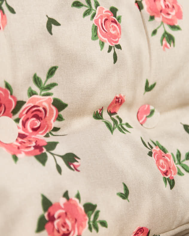 Set of 2 Vintage Rose Garden Seat Cushions - Image 3