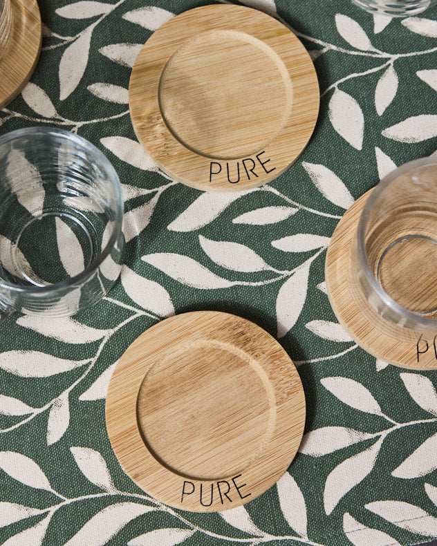 Set of 4 Glass Mugs & Bamboo Coasters - Image 4