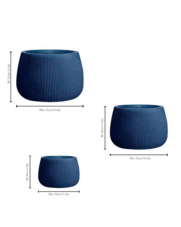 Blue Symmetry Stripe Planter Collection - Image 5