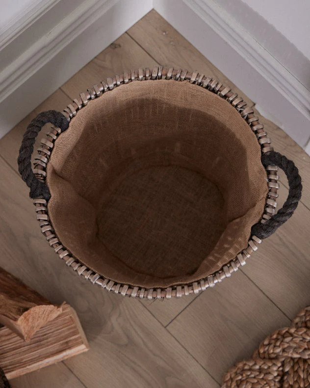 Small Rattan Log Basket With Handles - Image 3