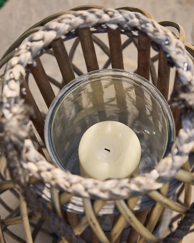 Tall Willow Wicker Candle Lantern - Image 4
