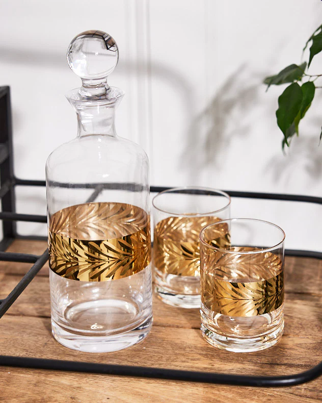 Art Deco Gold Band Decanter & Tumblers - Image 3