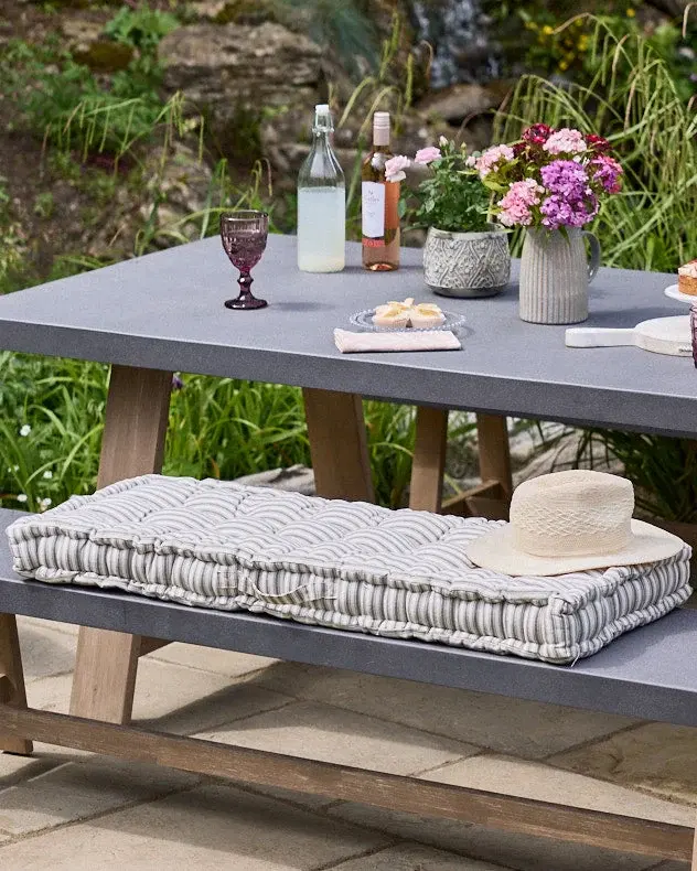 Vintage Grey Stripe Bench Cushion - Image 3
