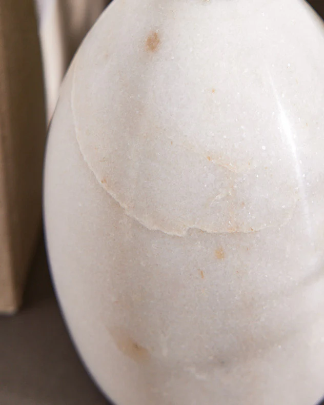 Pair of White Marble Bookends - Image 4