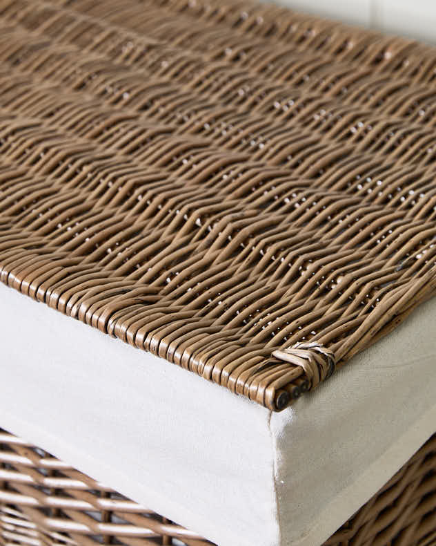 Wicker Laundry Basket with Partition - Image 6