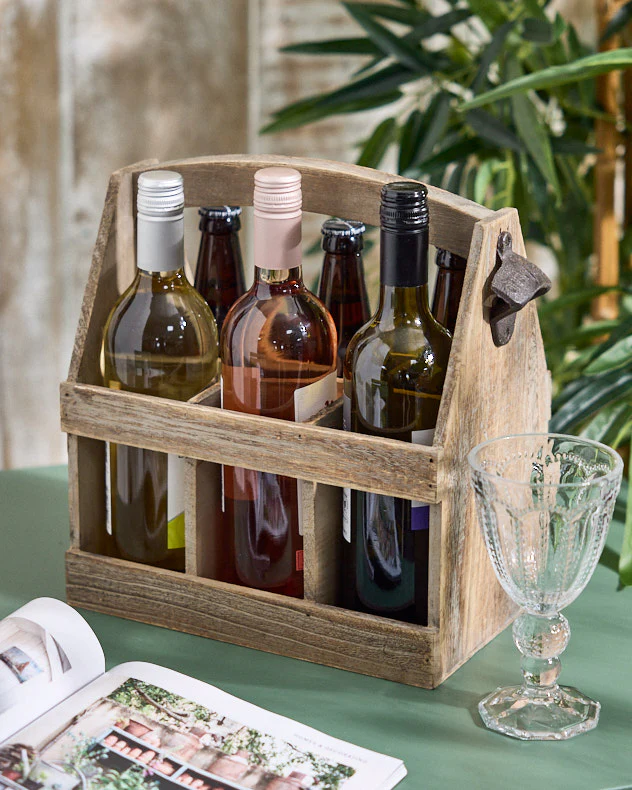 6 Bottle Wooden Beer Crate - Image 4